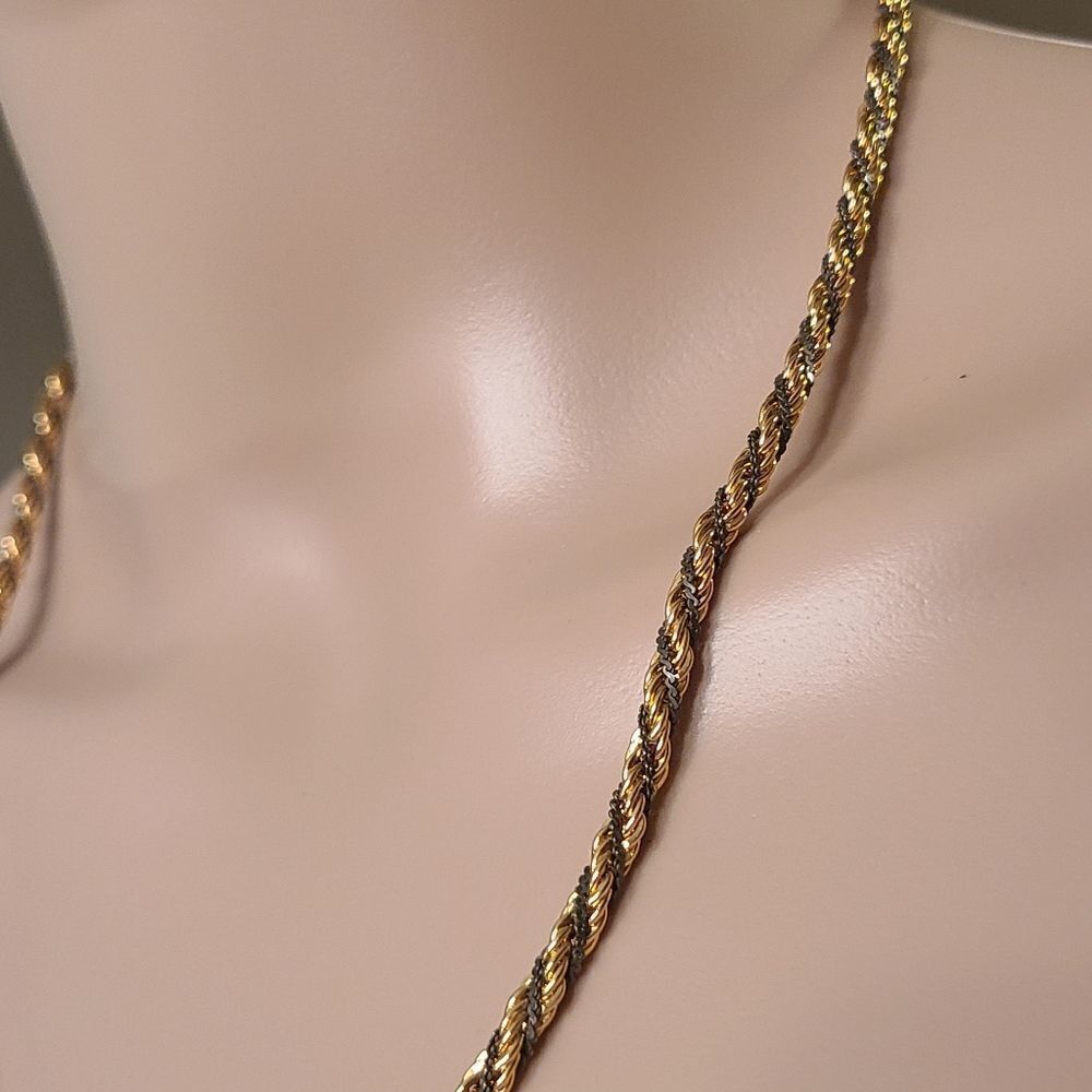 Vintage Two Tone Rope Chain - Picture 2 of 11
